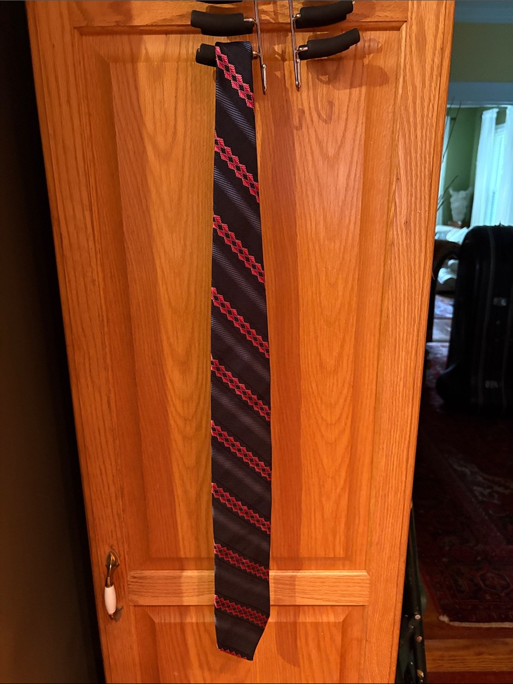 Ted Baker Blue Tie with pink Diamond Motif